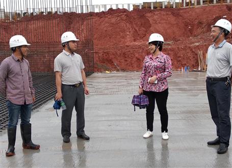 韋桂華、周善學到龍嶺大道三期項目調研