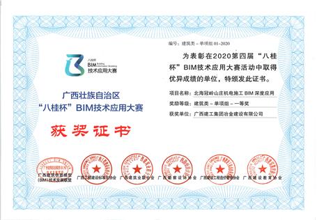 喜訊！公司榮獲“八桂杯”BIM技術(shù)應用大賽一等獎